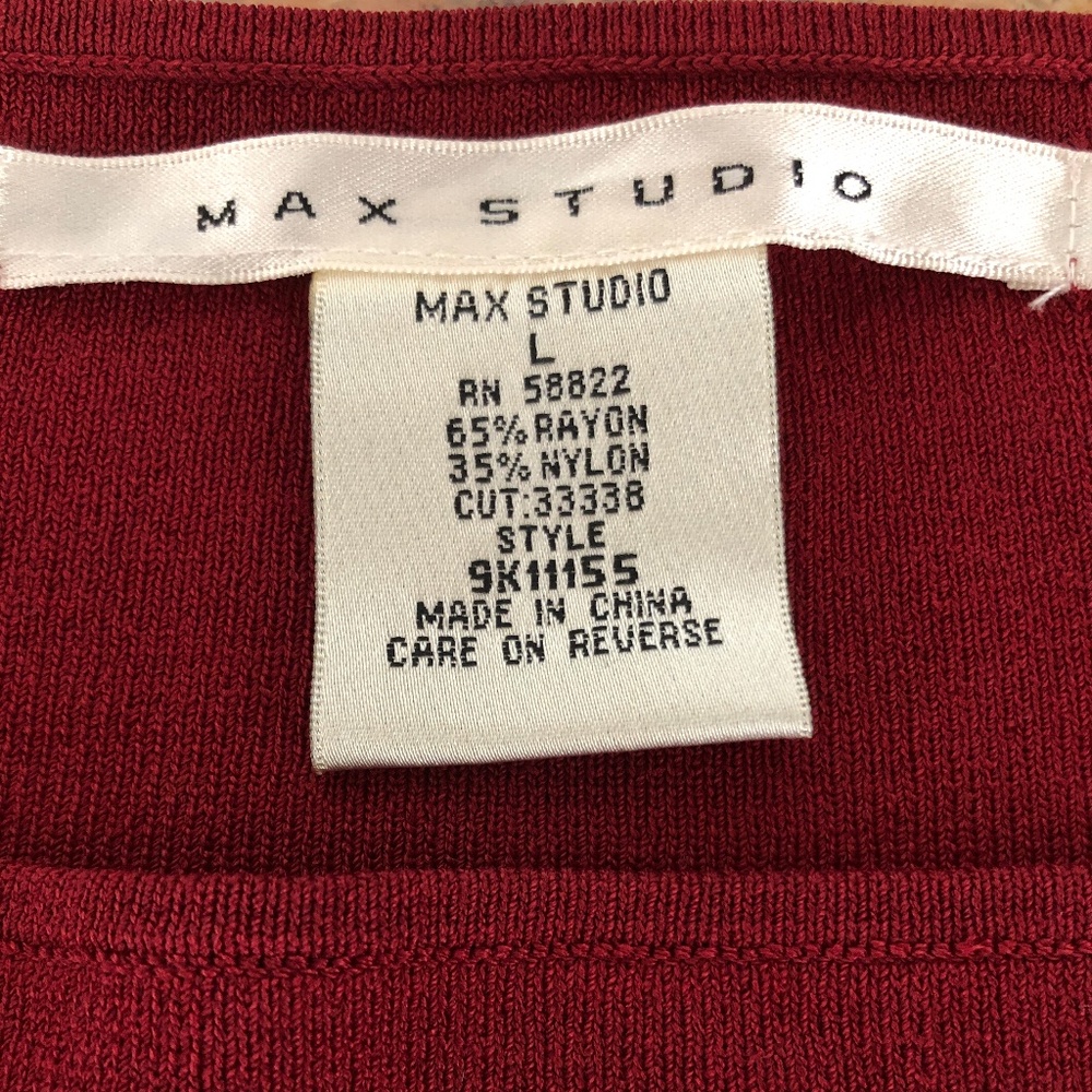 Max Studio Bodycon Bandage Dress - Maroon Size L - Picture 9 of 10
